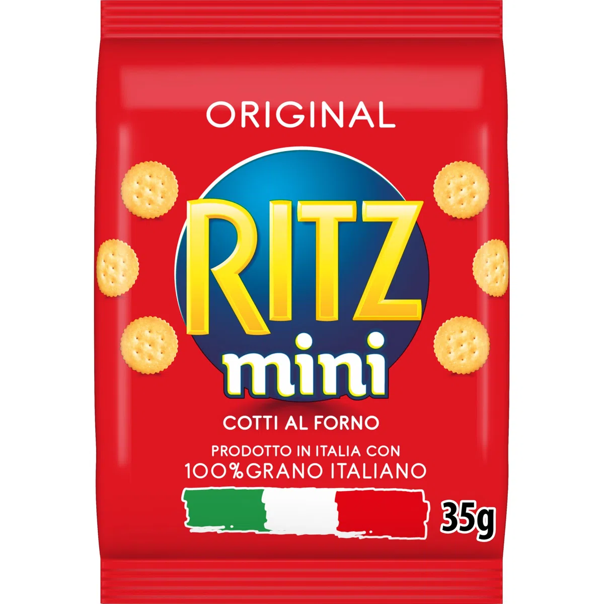 Ritz Mini Original Crackers 100% Grano Italiano, Cotti al forno, 50 bustine da 35 g