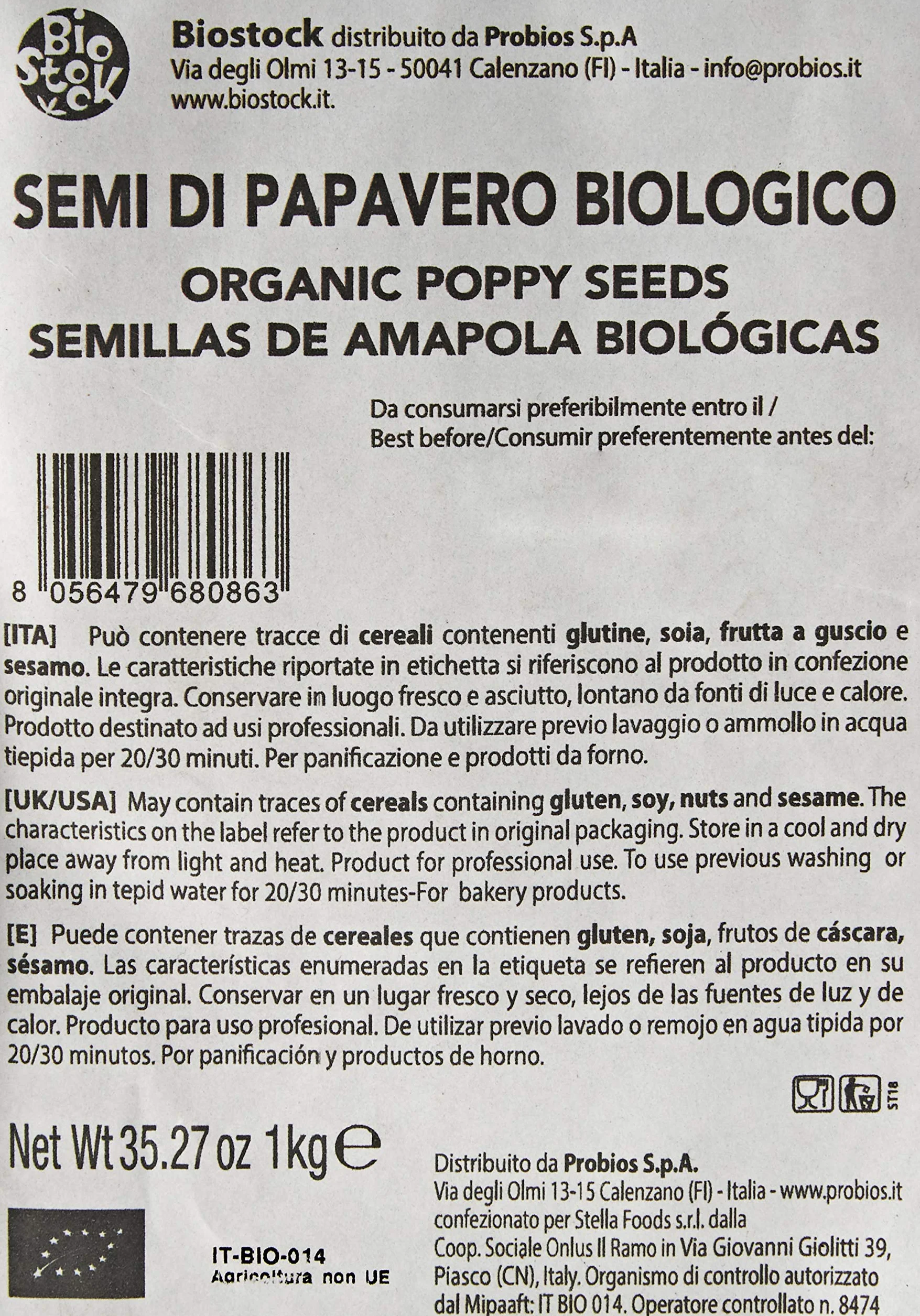 Probios Semi di Papavero Bio - Confezione da 1 kg