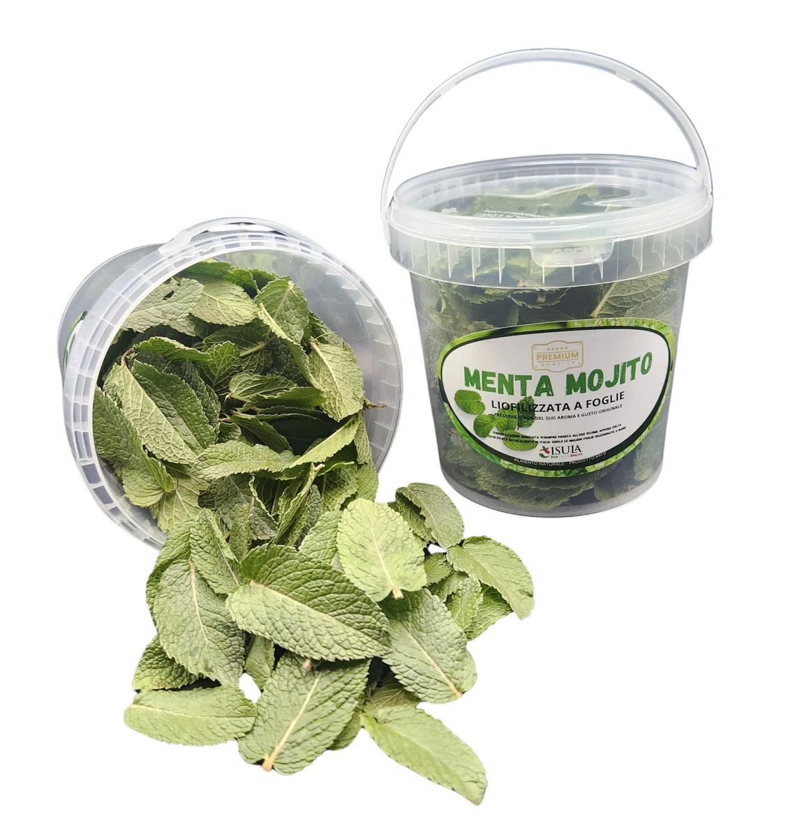 Menta Mojito liofilizzata a foglie intere-pronta all'uso per Cocktail, tisane e Piatti Innovativi-Preserva il 98% del gusto, colore e aroma della menta fresca- 100% MENTA HIERBABUENA-