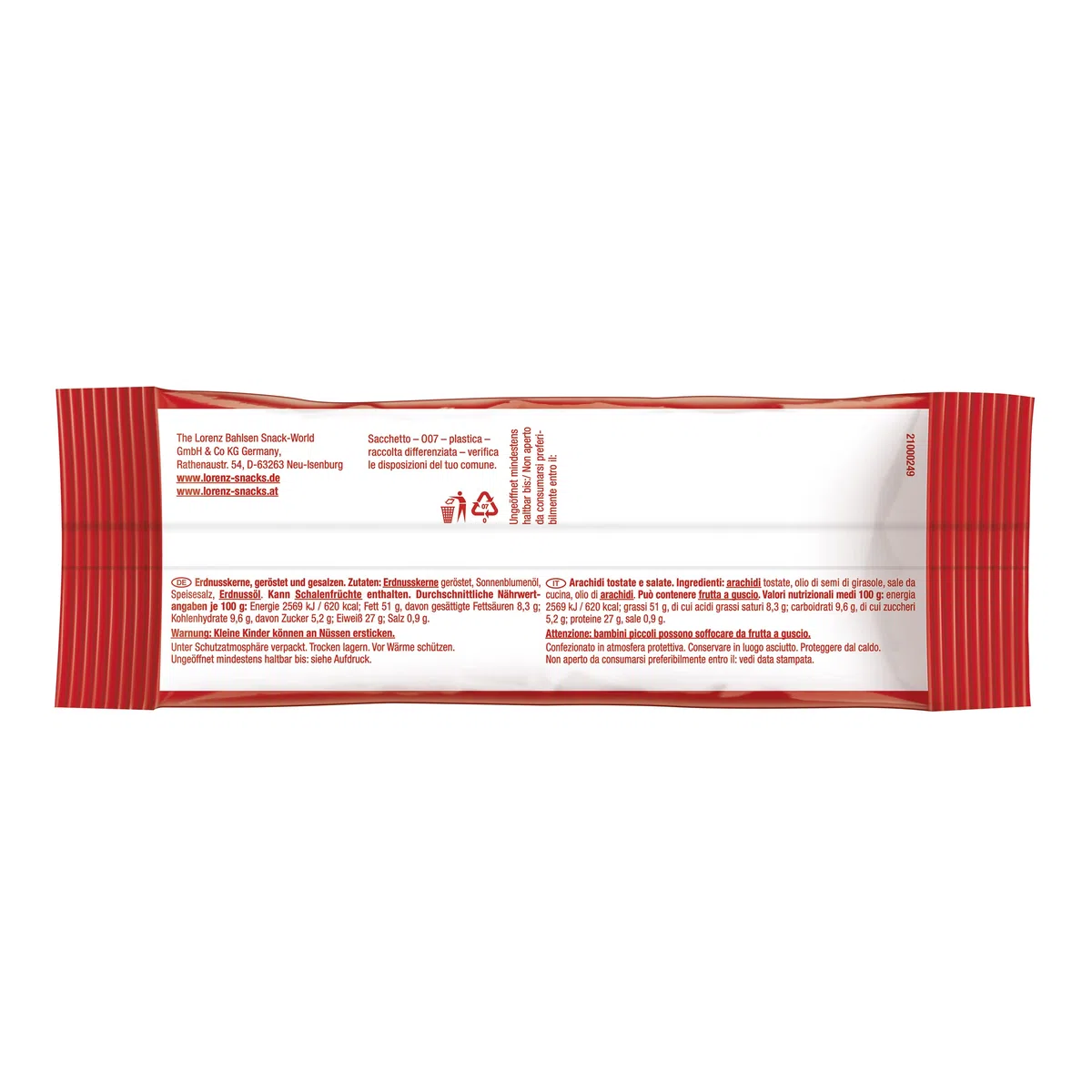 LORENZ | Arachidi tostate e salate | 28 x 40 g | vegan