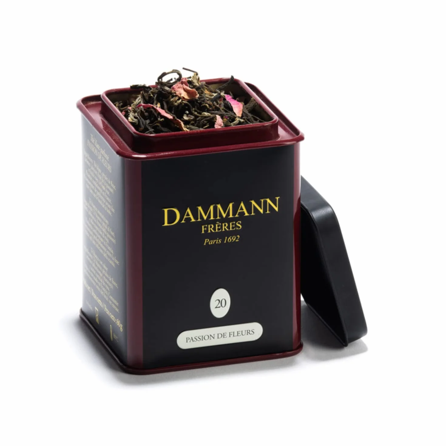 Dammann Passion de Fleurs 20 - Tè bianco con delicata fragranza di rosa, albicocca e passiflora, 60 grammi, Dammann Frères