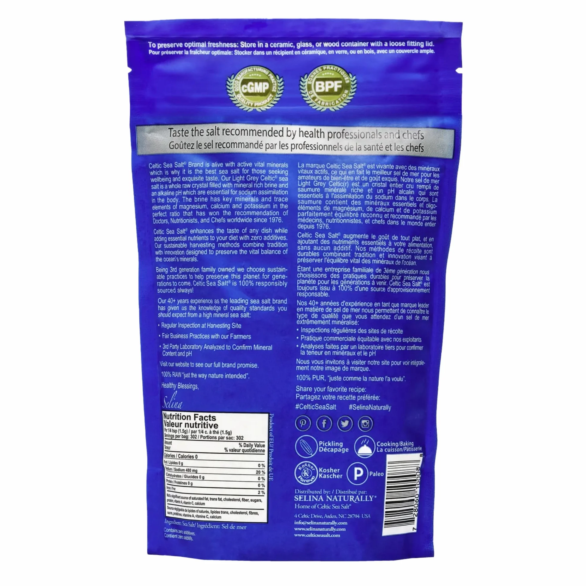 Light Grey Celtic coarse sea salt, 1 lb. bag - Pack of 2 by Celtic Sea Salt