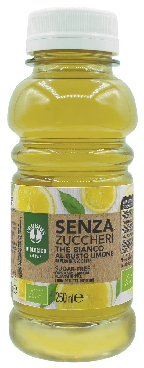 Probios Thè Bianco al Limone Bio - Senza Zuccheri - Confezione da 12 x 250 ml