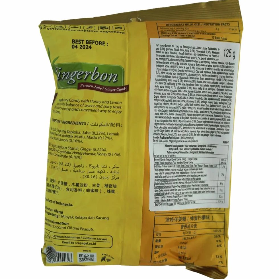 GINGERBON - Caramelle allo zenzero miele e limone - (1 X 125 GR)