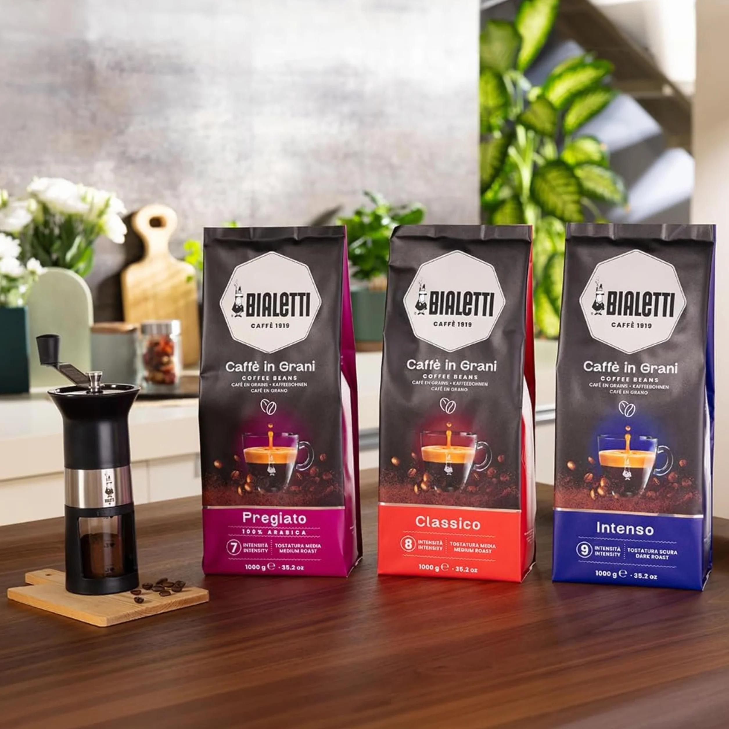 Bialetti Esperto Grani, Caffè in Grani, Gusto Pregiato 100% Arabica, 1 KG