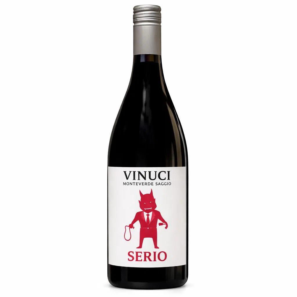 Vinuci Serio 0.0% Pinot Noir Dealcolizzato – Vino Rosso Analcolico Vegano Elegante, Edizione Speciale Monteverde Saggio 0,75L