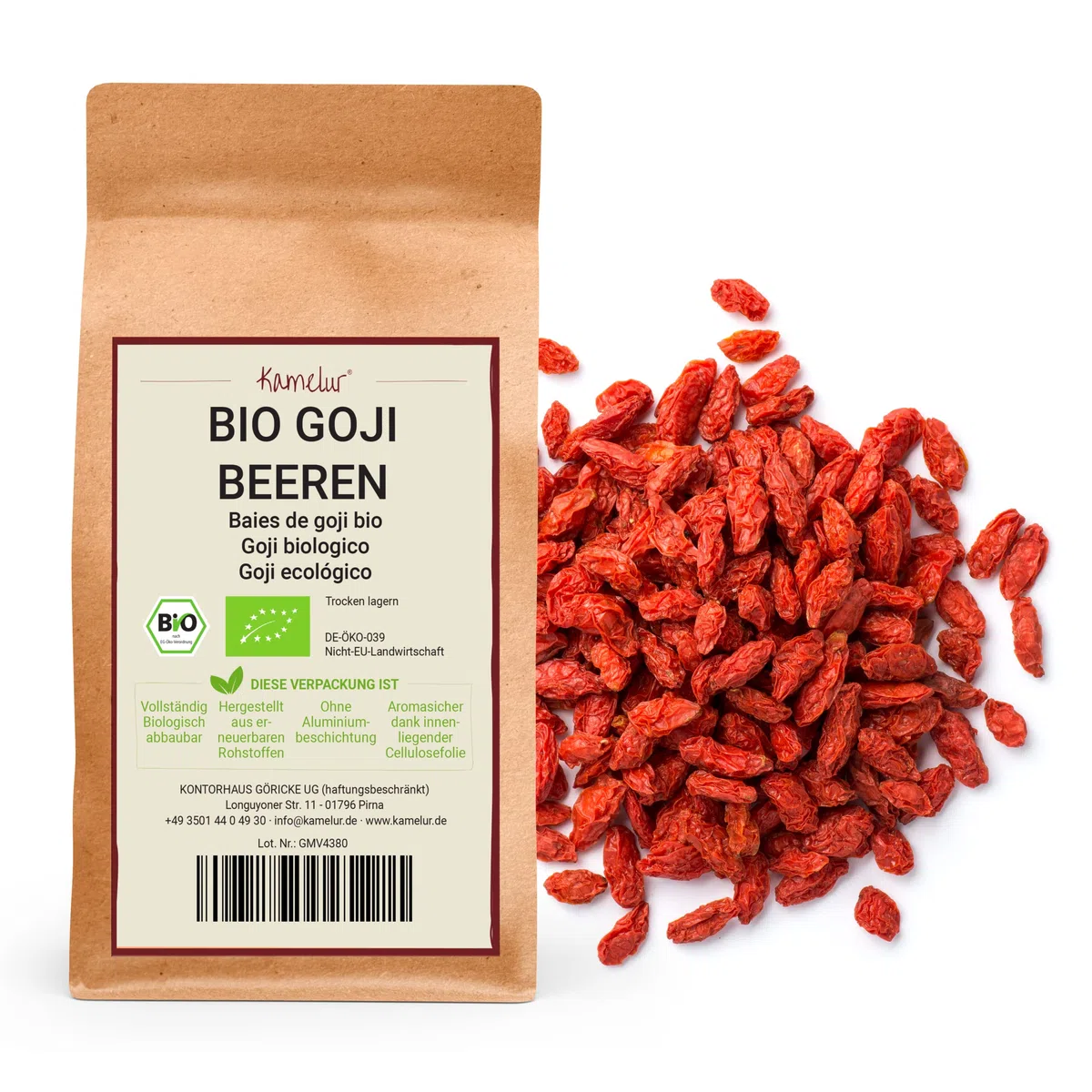 Kamelur Bacche Di Goji BIO Essiccate - Bacche Di Goji BIO Non Zuccherate Come Spuntino O Come Aggiunta A Un Delizioso Muesli 1 Kg (Confezione Da 1)