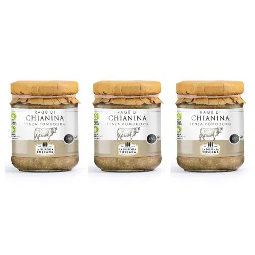 DISPENSA CUCINA TOSCANA - Ragù di Chianina Bianco senza Pomodoro - 3 vasetti da 180g -