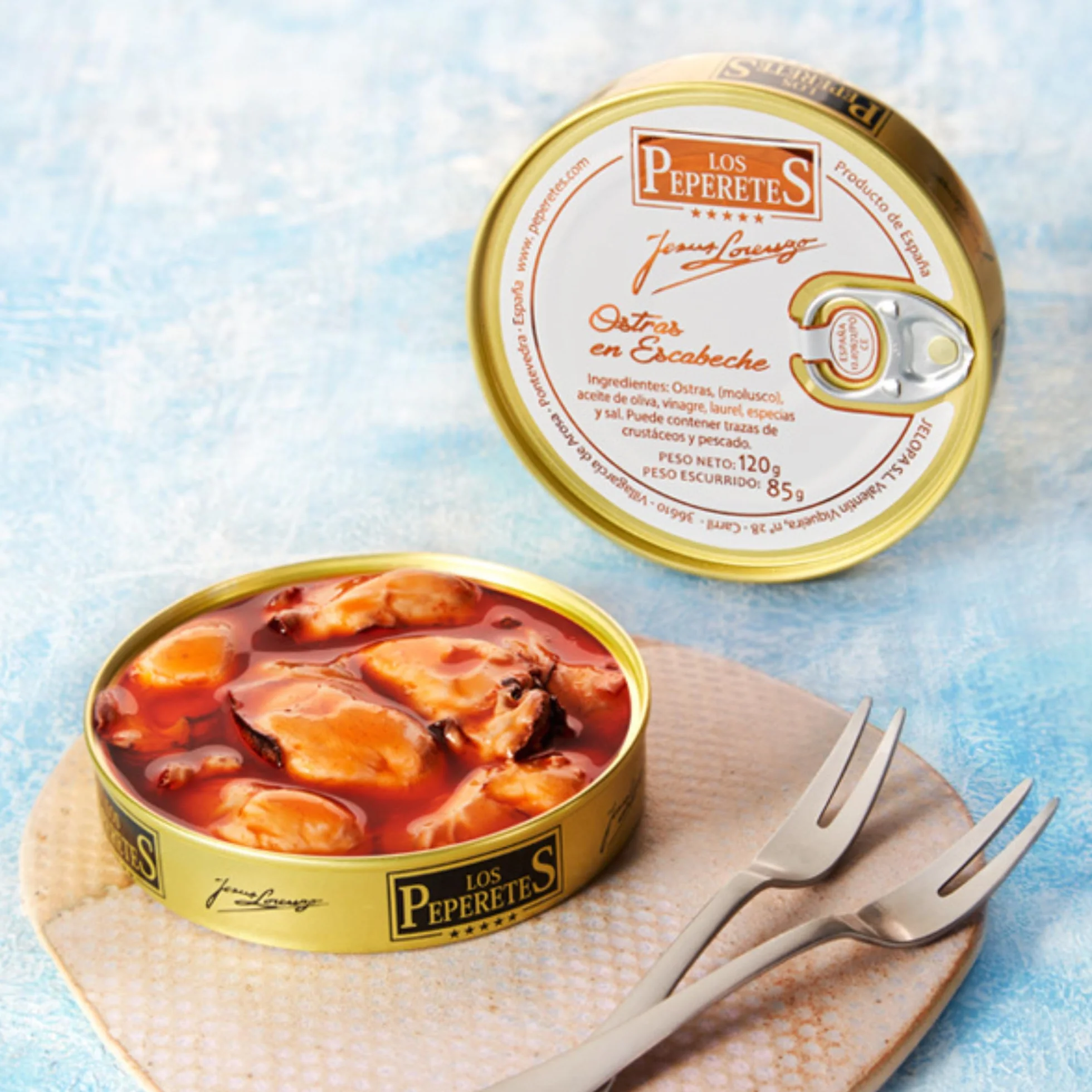 LOS PEPERETES Ostriche 120 g | Frutti di Mare Galiziani Gourmet | Ostriche Atlantiche in Conserva Artigianale | Prodotto Naturale e Delicatessen | Autentico Sapore del Mare di Galizia