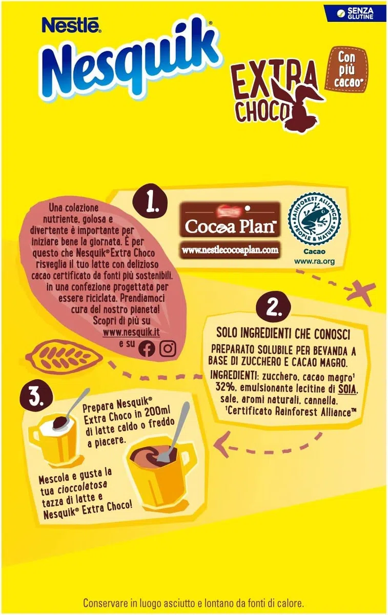 3X Nesquik Extra Choco Novita, Polvere Solubile al Cacao Magro 309 g [3 Barattoli]