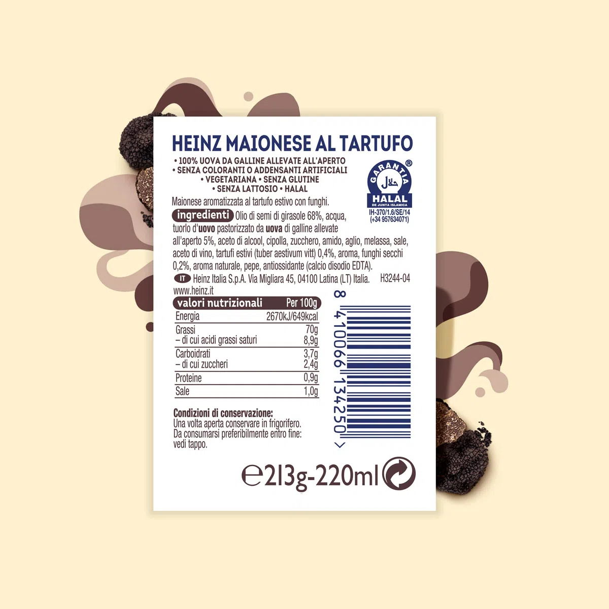 Heinz Maionese Tartufo Top Down - 220 ml (8 Pezzi)