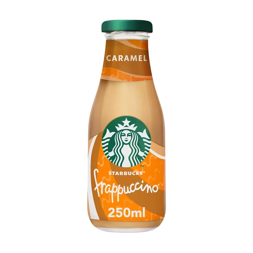 Starbucks, Frappuccino Coffee Drink Caramel, Deliziosa Bevanda al Caffè con Aroma di Caramello, Gustalo Ben Freddo, Ideale come Colazione, Confezioni da 8 Bottiglie da 250 mL