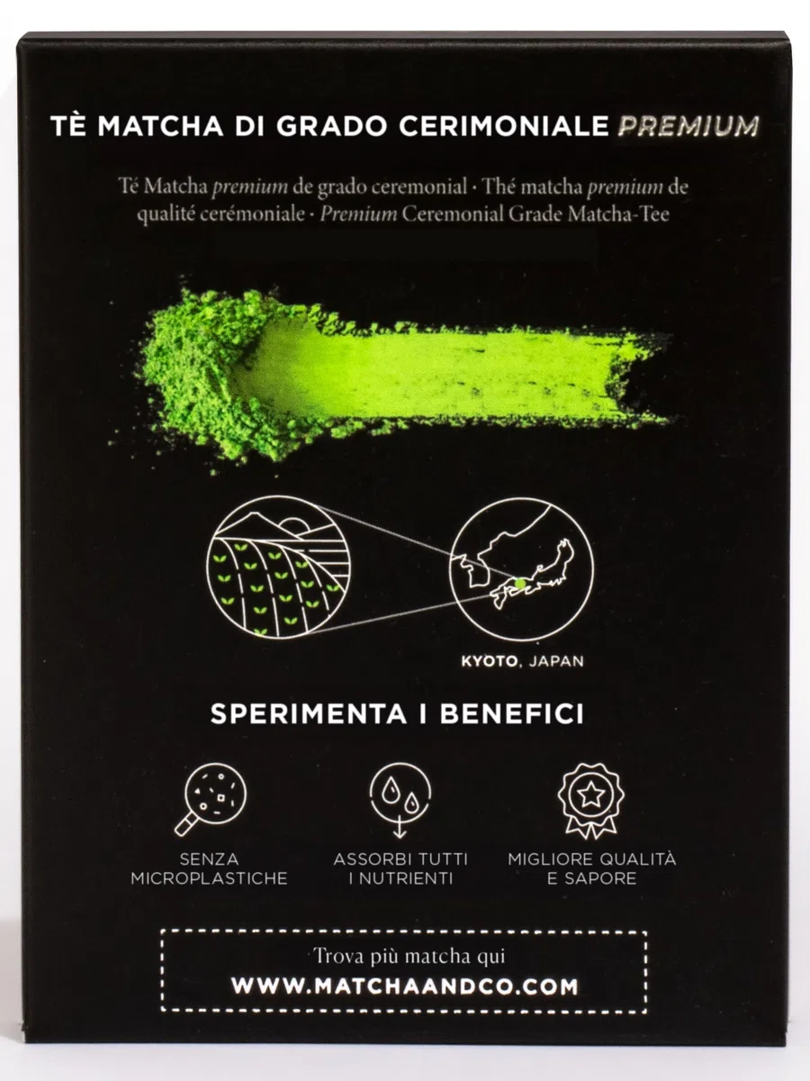 Matcha Premium Sticks to Go x 18, 18 monodosi di tè Matcha, grado premium cerimoniale, in polvere biologica dal Giappone, 100% naturale, tè verde, 18 g
