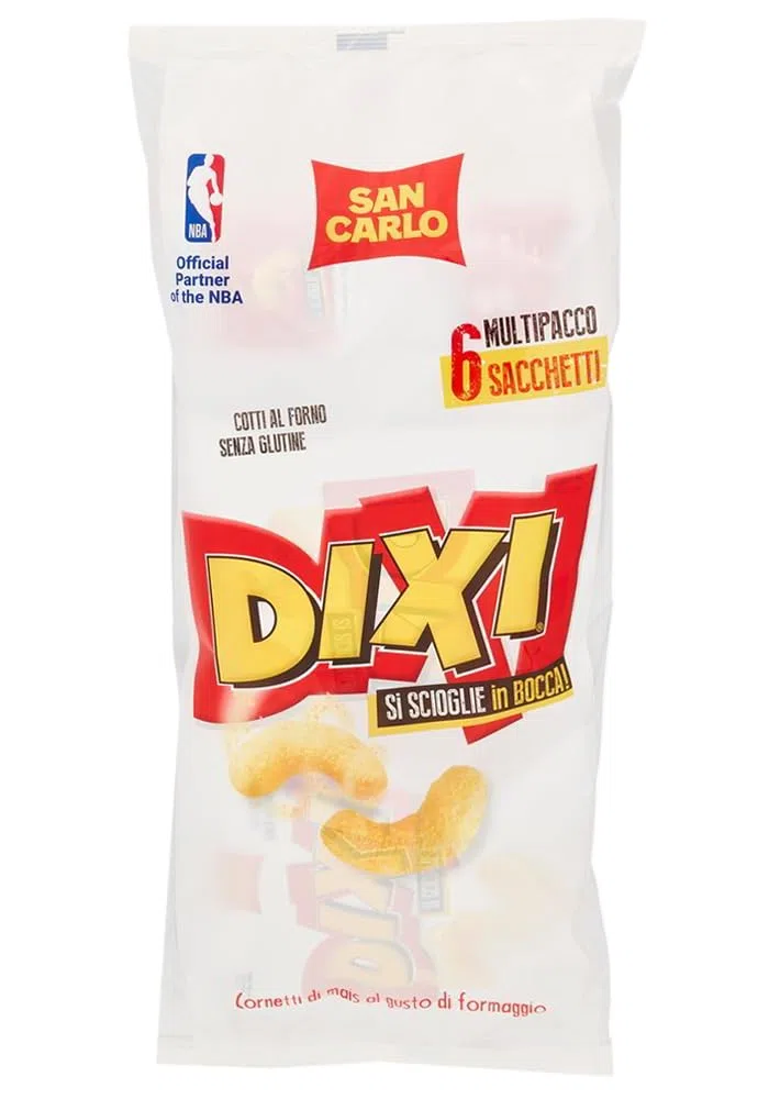 4X San Carlo Dixi Cornetti di Mais Gusto Formaggio Formato Multipack con all'interno 6 Buste da 25g, Senza Glutine (Gluten Free) 150g
