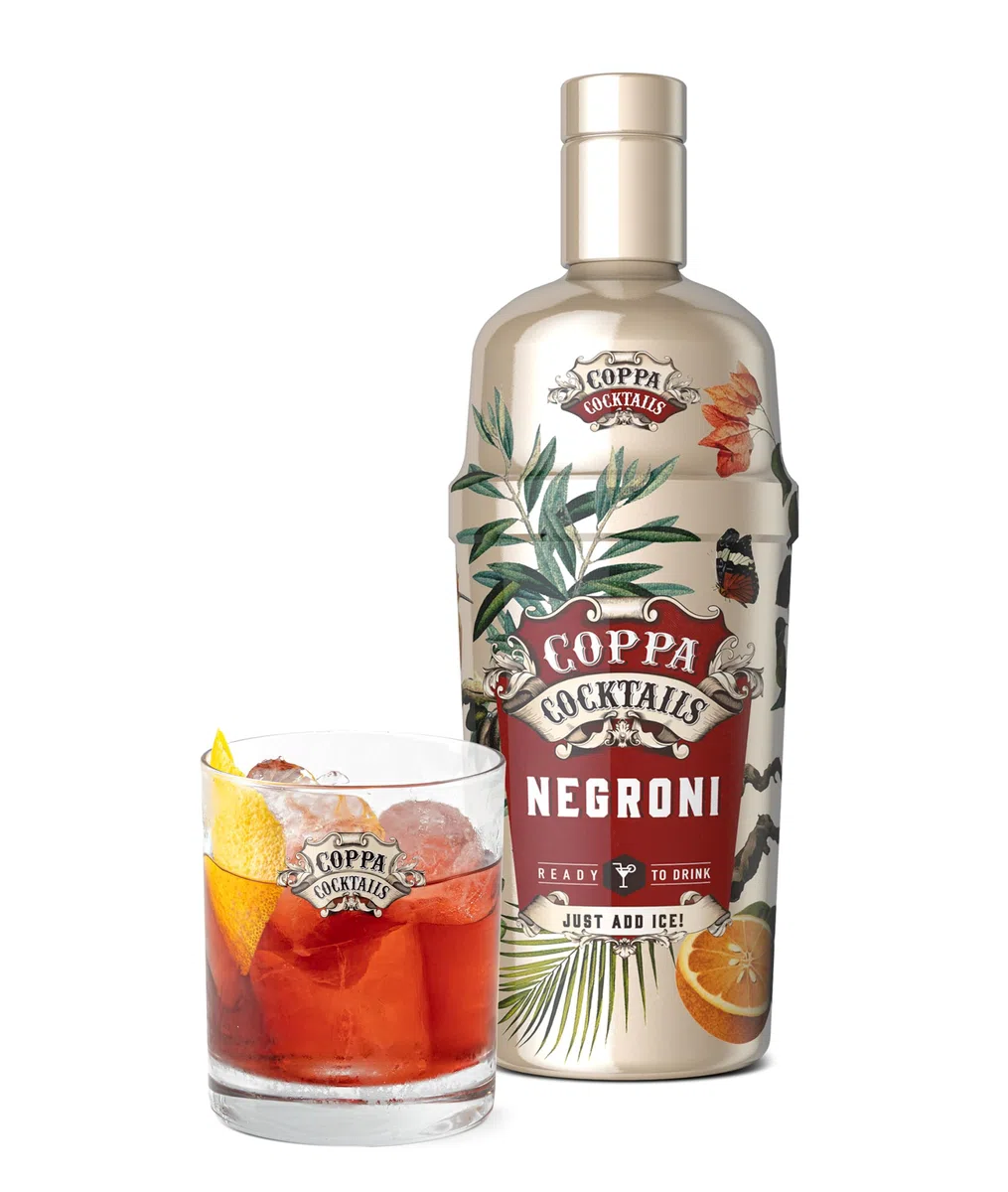 Coppa Cocktails, Negroni, 700 ml, Cocktail iconico, pronto da bere, aperitivo italiano, gusto intenso ed erbaceo, bitter, vermouth rosso, 14.9% Vol.