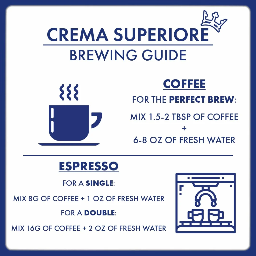 Caffè Borbone, chicchi di caffè tostati - Crema Superiore - Espresso napoletano autentico - Intensità 7/10 - Miscela potente e raffinata con note di cioccolato al latte e vaniglia - Confezione da 1 kg