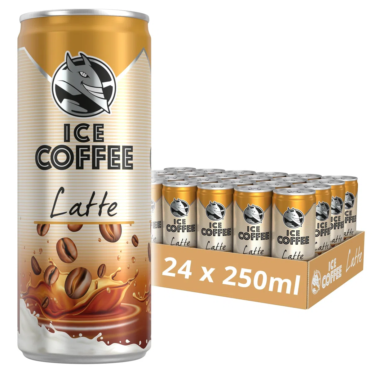 HELL Ice Coffee Latte | 24 x 250ml Cans Multipack | 40mg/100ml Caffeine | Contains Arabica Coffee Extracts | 75% UHT Milk | Ready To Drink