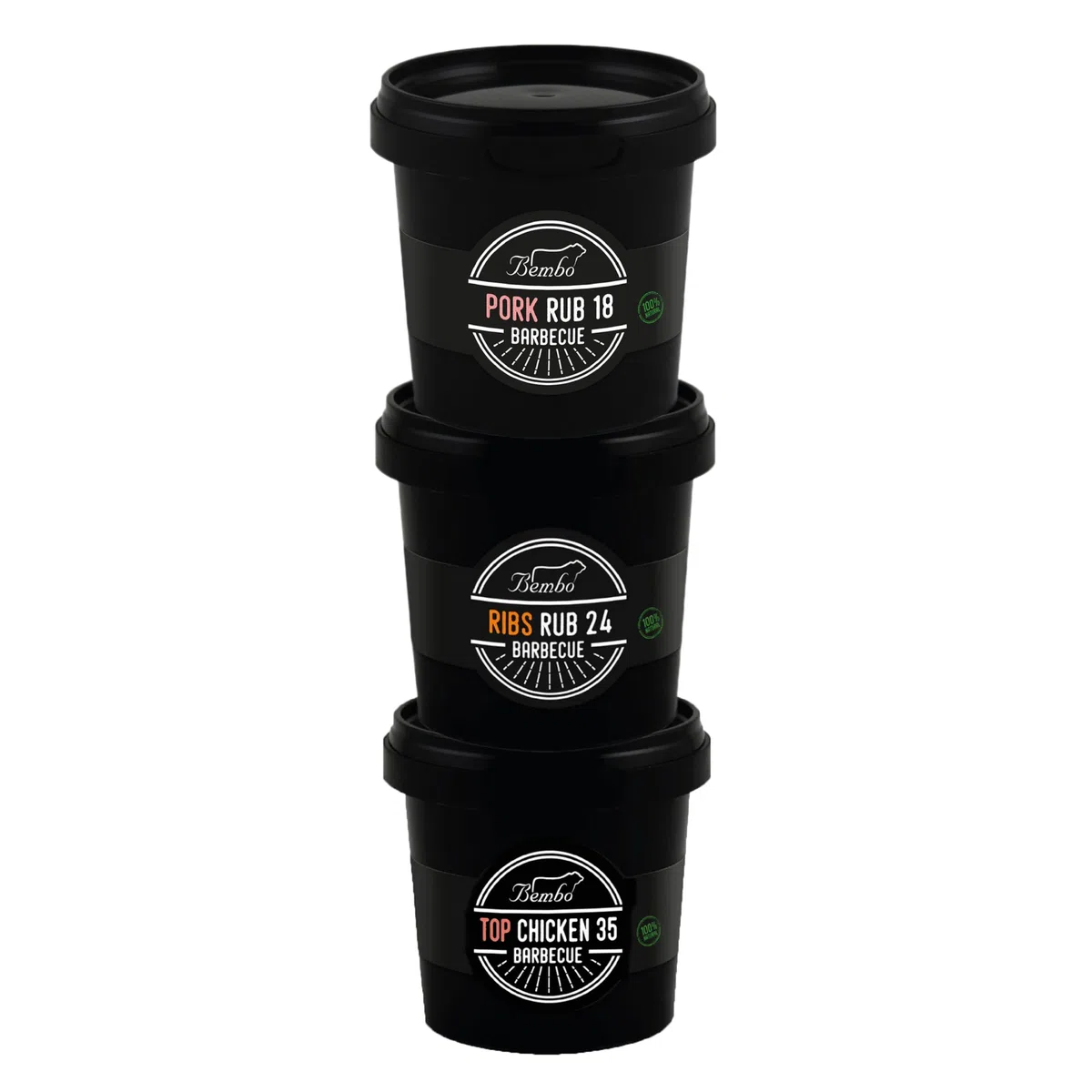 American BBQ Box Bembo – Set 3 Rub BBQ Premium per Chicken (100 g), Ribs (100 g) e Pork (100g) – Spezie Barbecue Americano per Pollo, Costine e Maiale – Kit BBQ per Griglia e Forno
