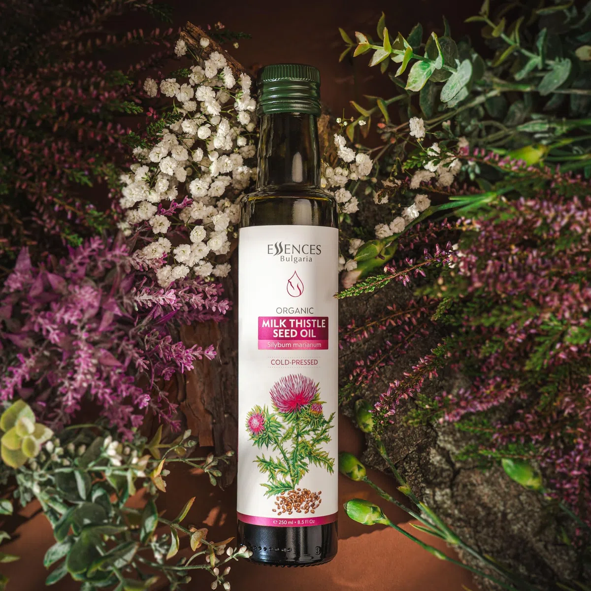 Essences Bulgaria Olio di Cardo Mariano Biologico 250ml | Olio spremuto a freddo 100% naturale | Qualità extra premium | Senza additivi o conservanti | Non OGM | Vegano