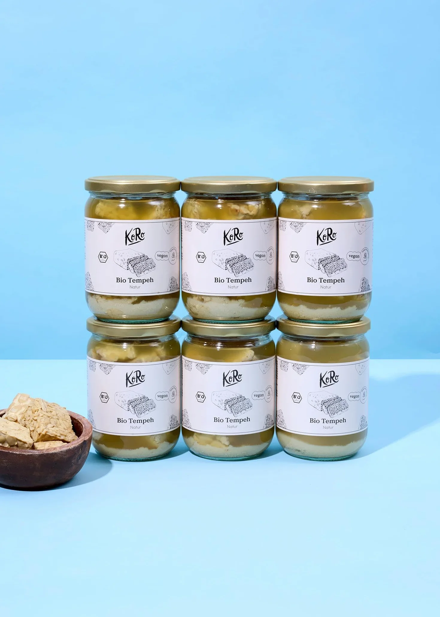 KoRo - Tempeh bio 6 x 175 g - Soia fermentata - Alto contenuto proteico - Sostituto della carne vegano