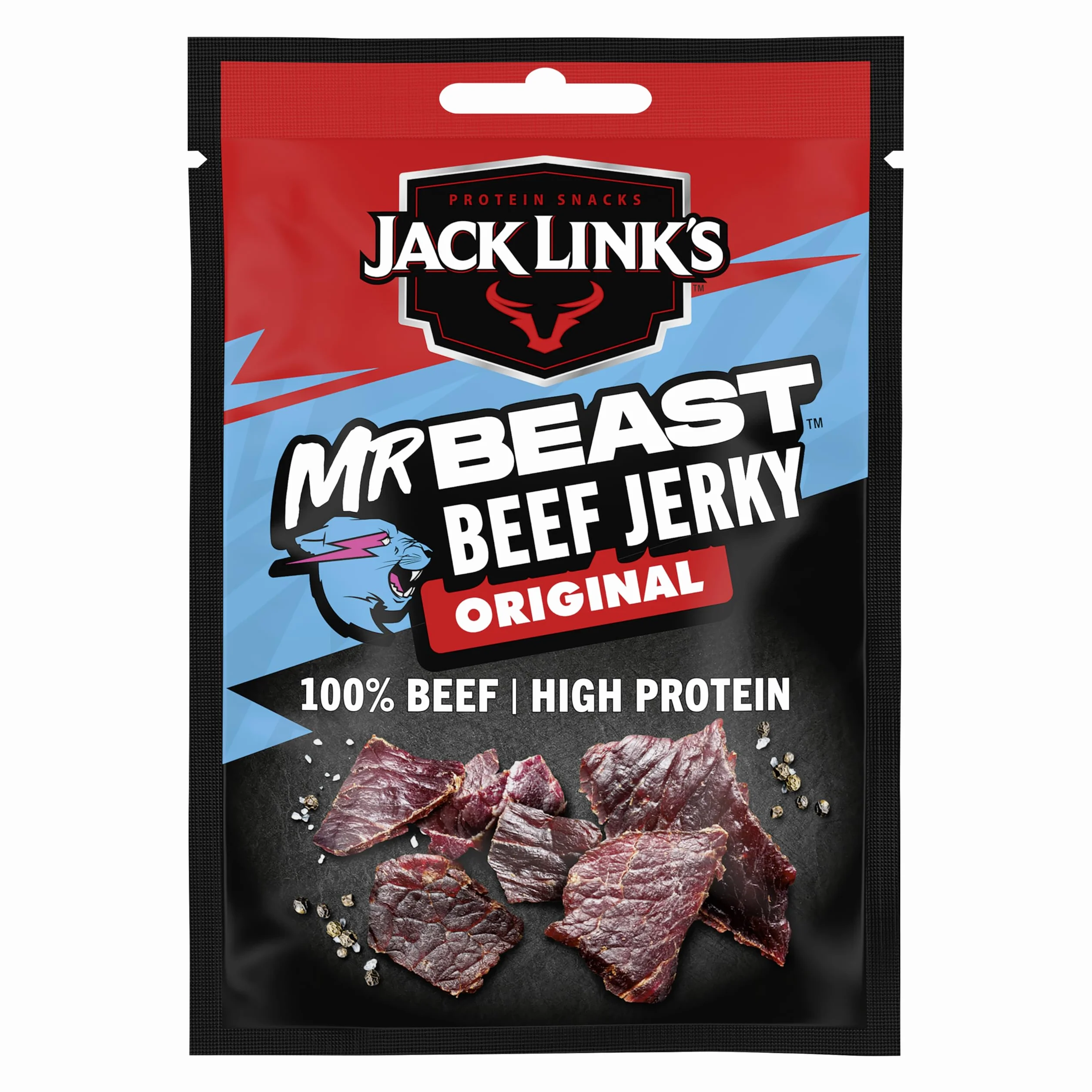 Jack Link’s Beef Jerky Mix - MrBeast Edition - Confezione da 12 (12 x 25g) Snack Proteico Assortito - Carne Secca di Manzo Stile Americano - Snack Fitness, Palestra e Outdoor