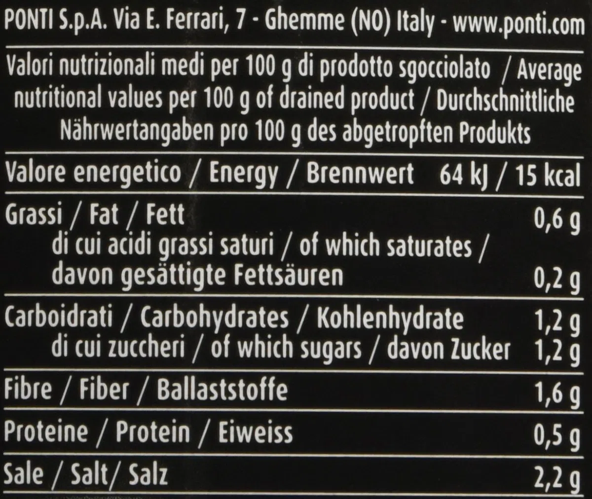 Ponti Giardiniera, T6 - 6 Vasi da 980 gr