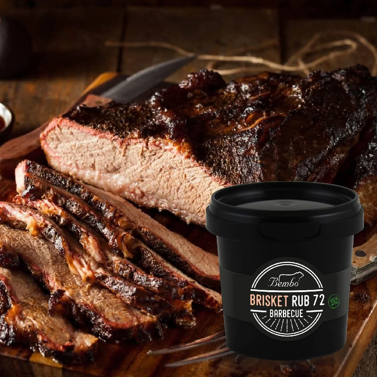 BBQ Brisket Rub Bembo – 500 g - Mix Spezie per Punta di Petto di Manzo – Rub Barbecue per Marinatura a Secco – Ideale per Affumicatura e Cottura Lenta – Made in Italy