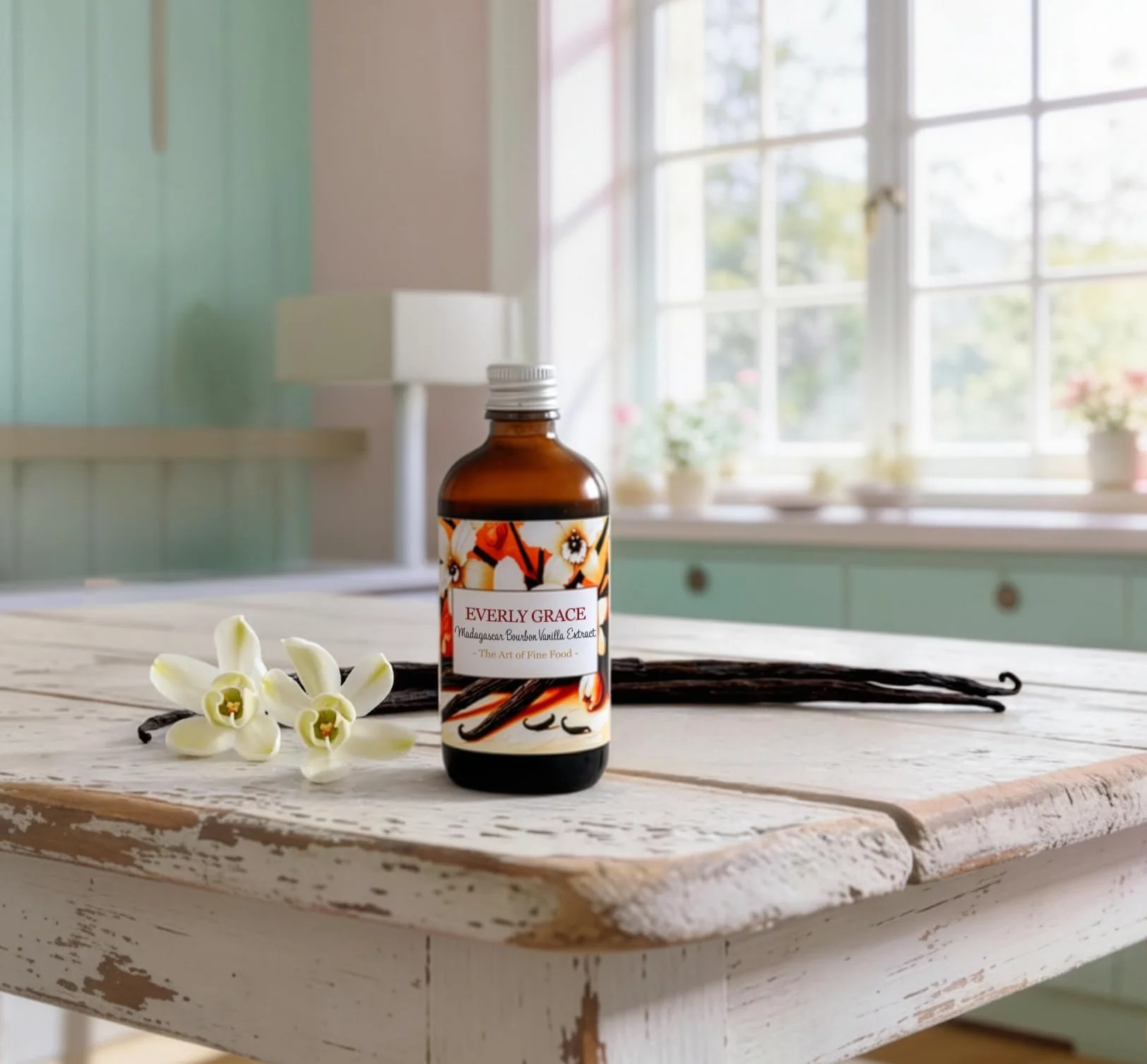 Everly Grace Estratto biologico di vaniglia bourbon senza alcool proveniente dal Madagascar, vanigliasenza alcool, estratto liquido di vaniglia per dolci, essenza naturale divaniglia, senza additivi