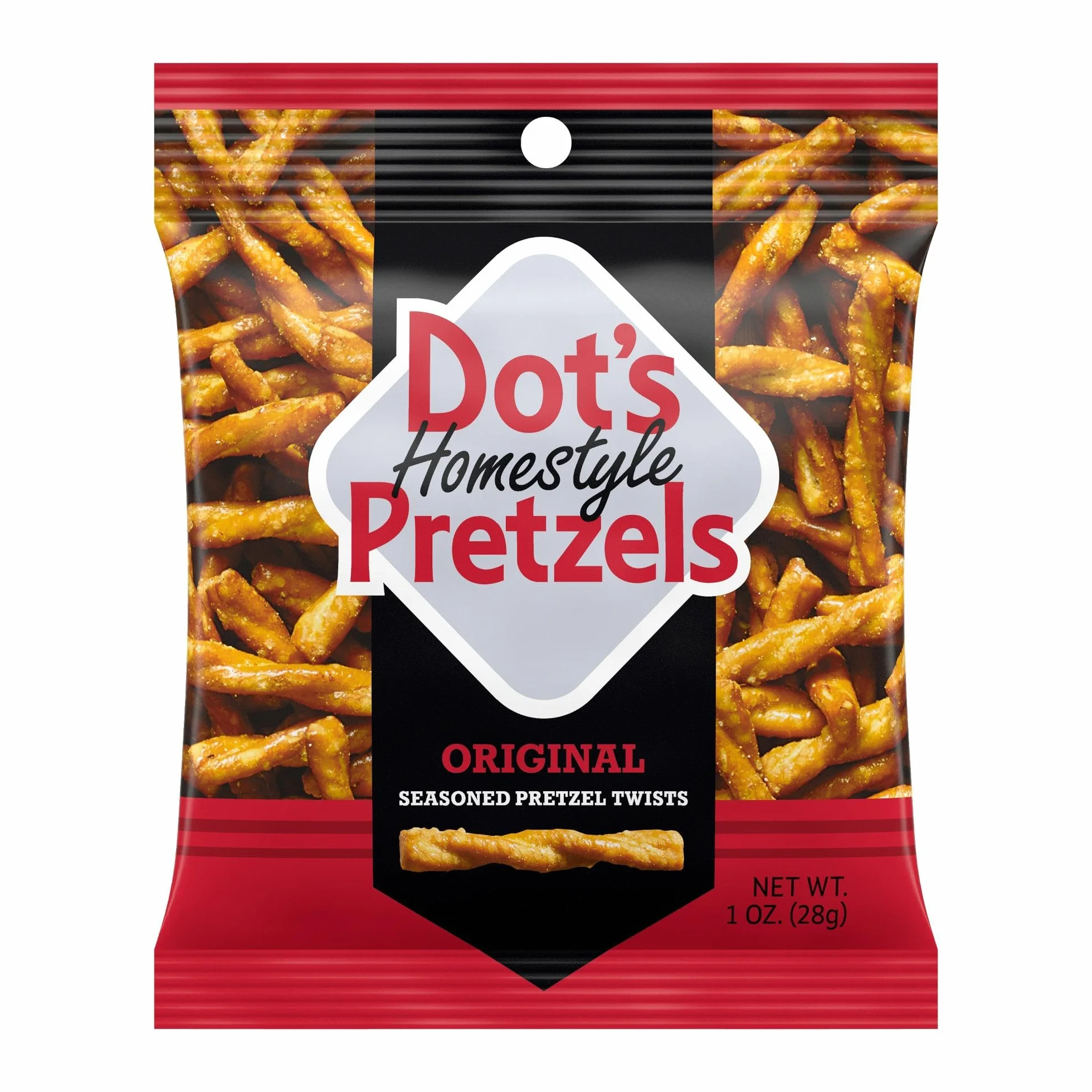 Dot's Pretzel originali stagionati Pretzel Twist, snack sani per bambini, borsa della spesa da 1 oz (10 pezzi)