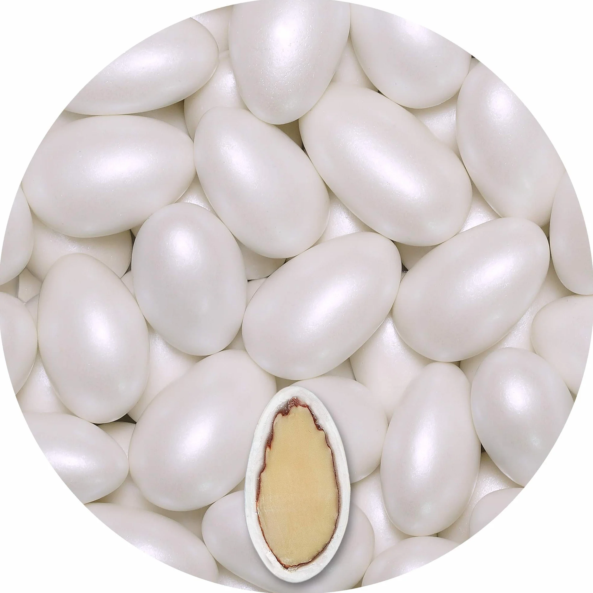 EinsSein Confetti di Mandorla Matrimonio Conchiglia bianco perla 1kg | 250 pezzzo Confettata per Comunione Battesimo Cresima Nascita e Laurea | Decorazioni Bomboniere per Bimba Cuoricini