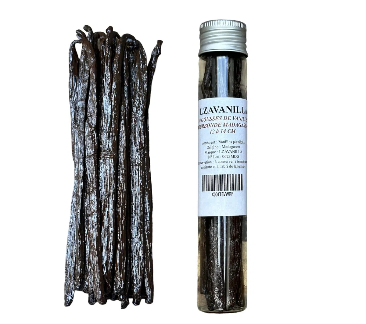 10 Baccelli Di Vaniglia Borbone Del Madagascar - Aroma Intenso E Sapore Delicato In Tubo (12 A 14 CM, 10.00, unità)