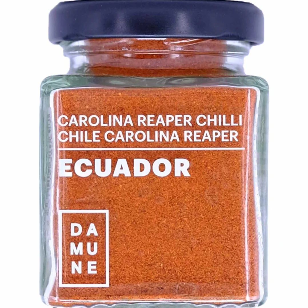 DAMUNE Carolina Reaper Polvere - 45g - Il Piú Piccante al Mondo