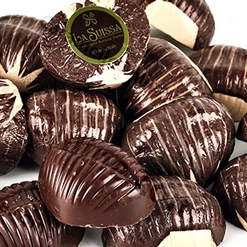 Cioccolatini Castagne La Suissa Kg 1 - Praline di Cioccolato fondente ripieno di morbida crema al gusto Castagna - senza glutine