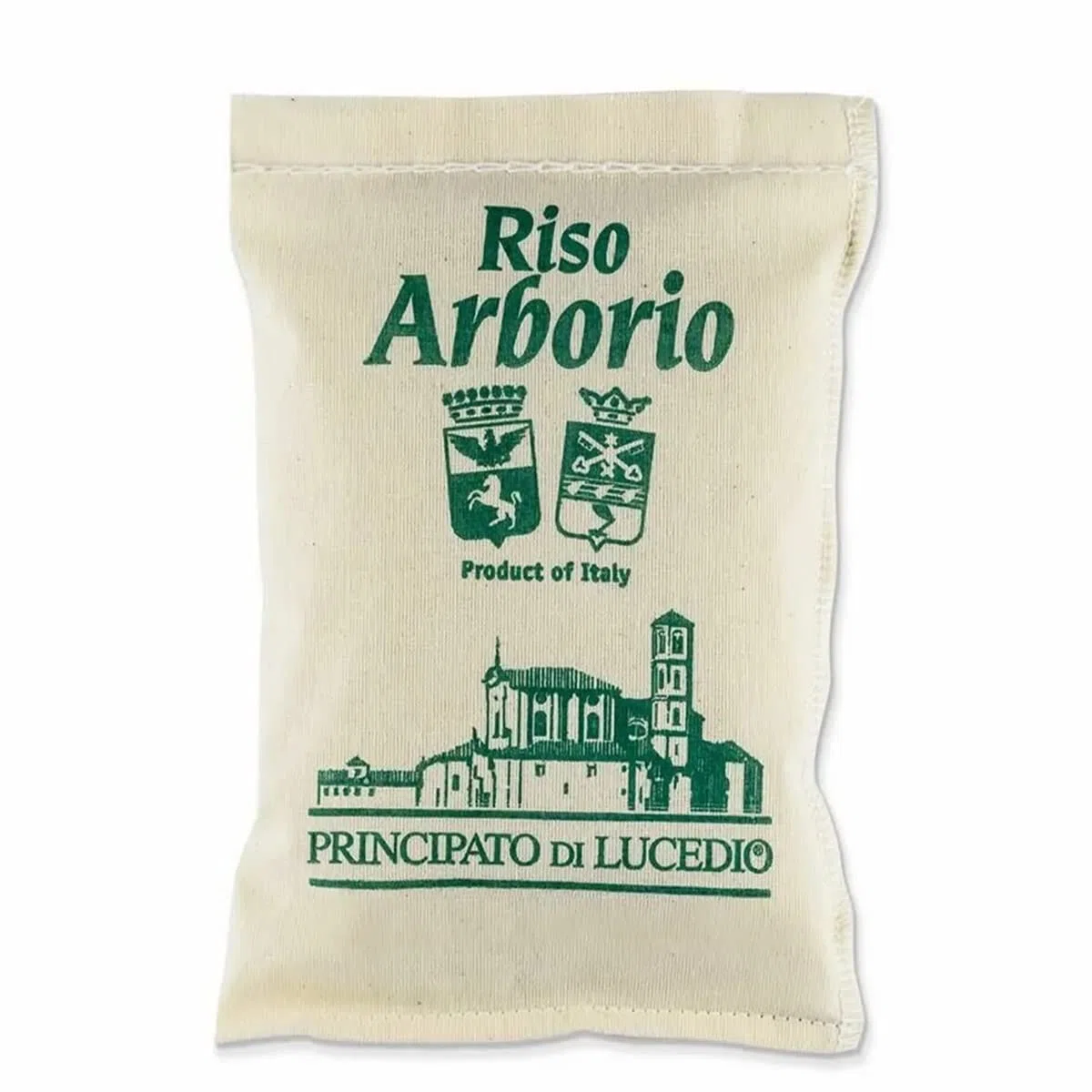 Principato di Lucedio - Riso ARBORIO - 1 kg - Sacchetto in Cellophane con Atmosfera Protettiva e Sacco di Tela
