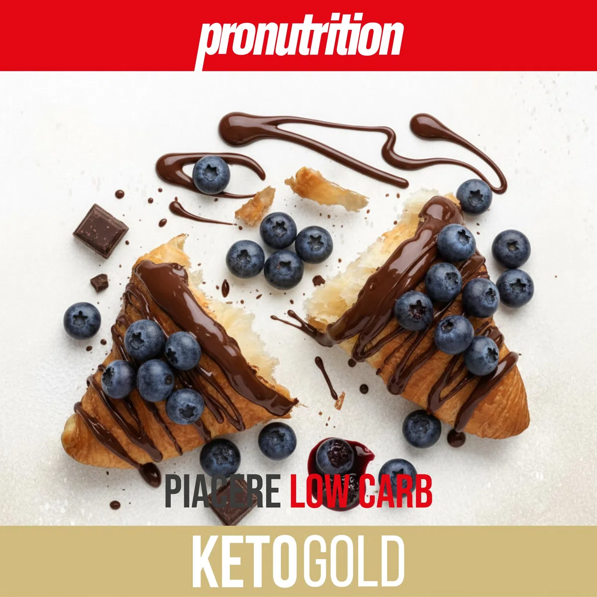 ProNutrition Cornetto keto multicereali (50 gr, Cioccolato e mirtilli) – Brioche keto sfogliata senza zuccheri aggiunti con 3,50 gr di carboidrati – Ideale per colazione o spuntini – Made in Italy