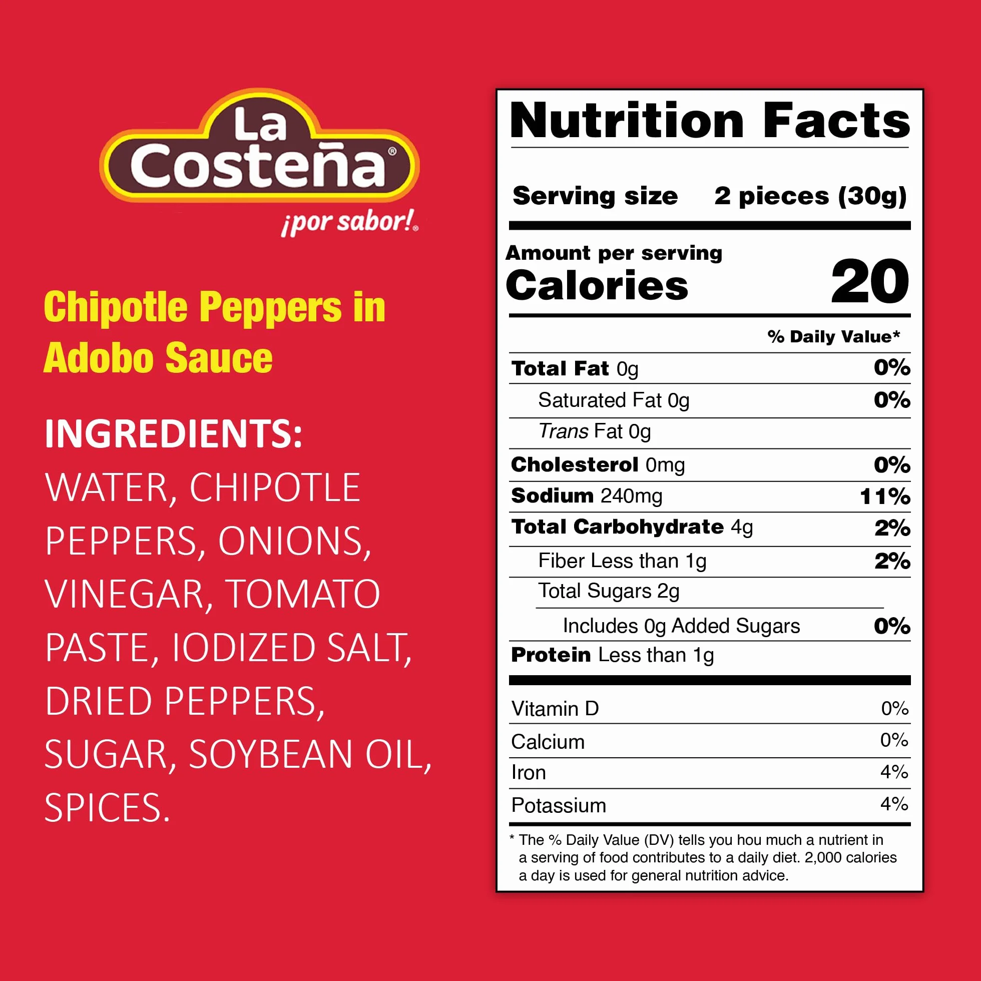 OsoRetail Lotto di 1 scatola di Chipotle in salsa Adobo 200gr (La Costeña) con un assortimento di peperoncini Guajillo e Larghezza (2x100gr.)