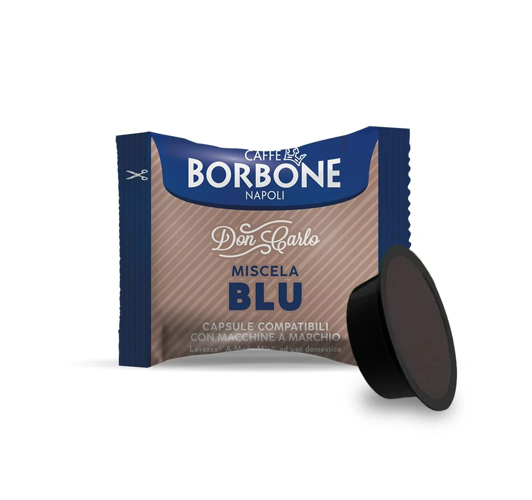 Caffè Borbone Don Carlo, Miscela Blu - 100 Capsule - Compatibili con le Macchine ad uso domestico Lavazza* A Modo Mio*