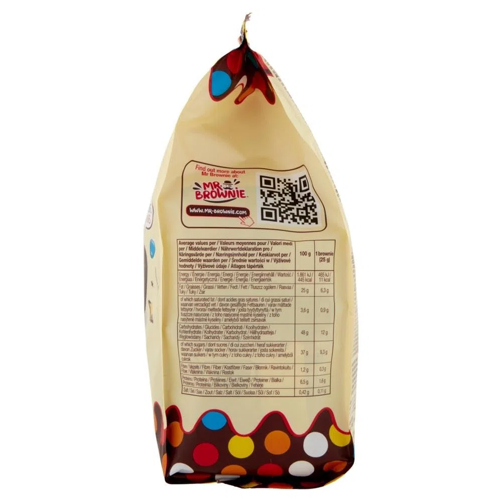Mr. Brownie Brownies Tortine al Cioccolato con Confetti Colorati di Cioccolato a Latte 200g [CAIYA® BOX da 6 Confezioni]