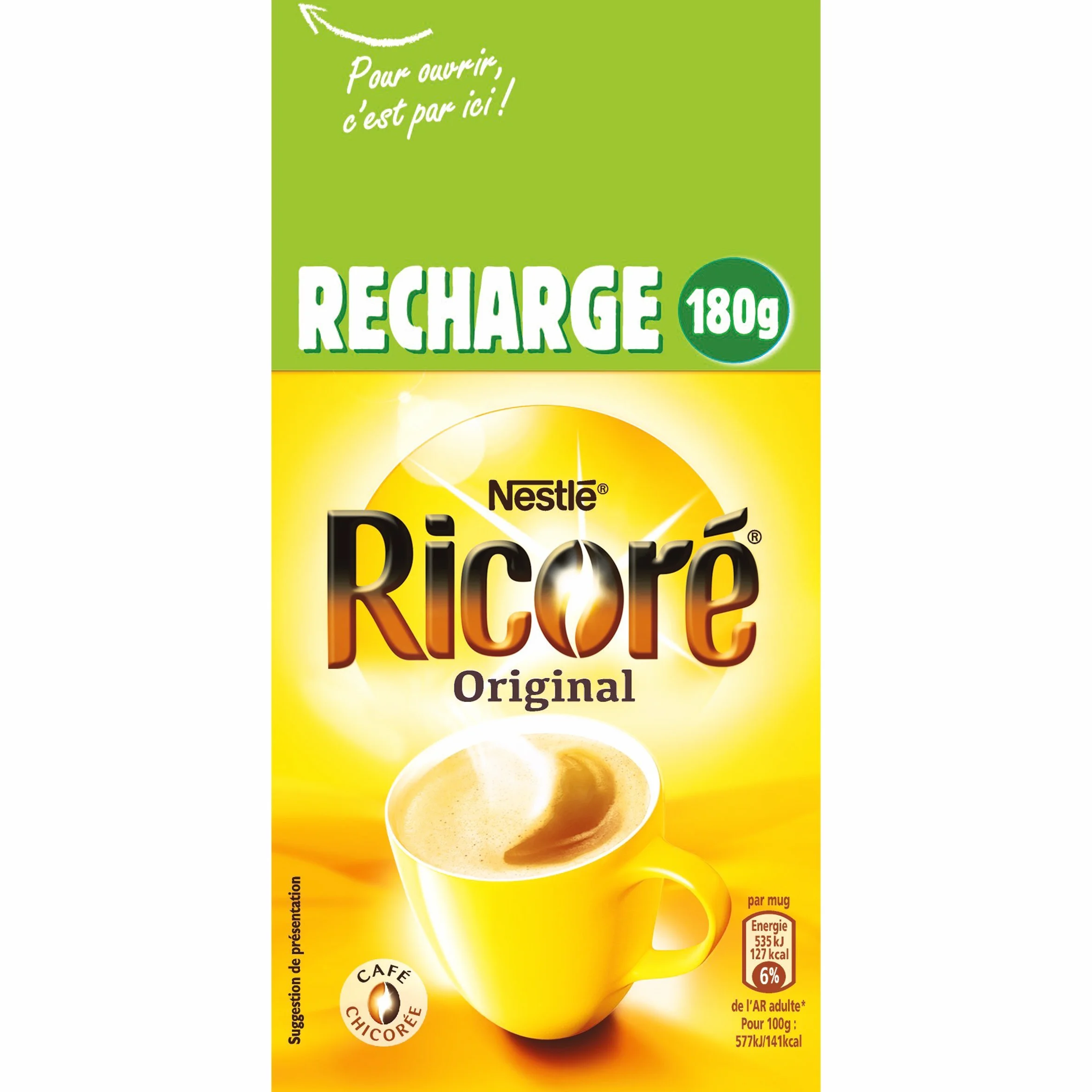 NESTLE - Ricarica originale Ricoré 540 g (3 x 180 g), 3 pezzi