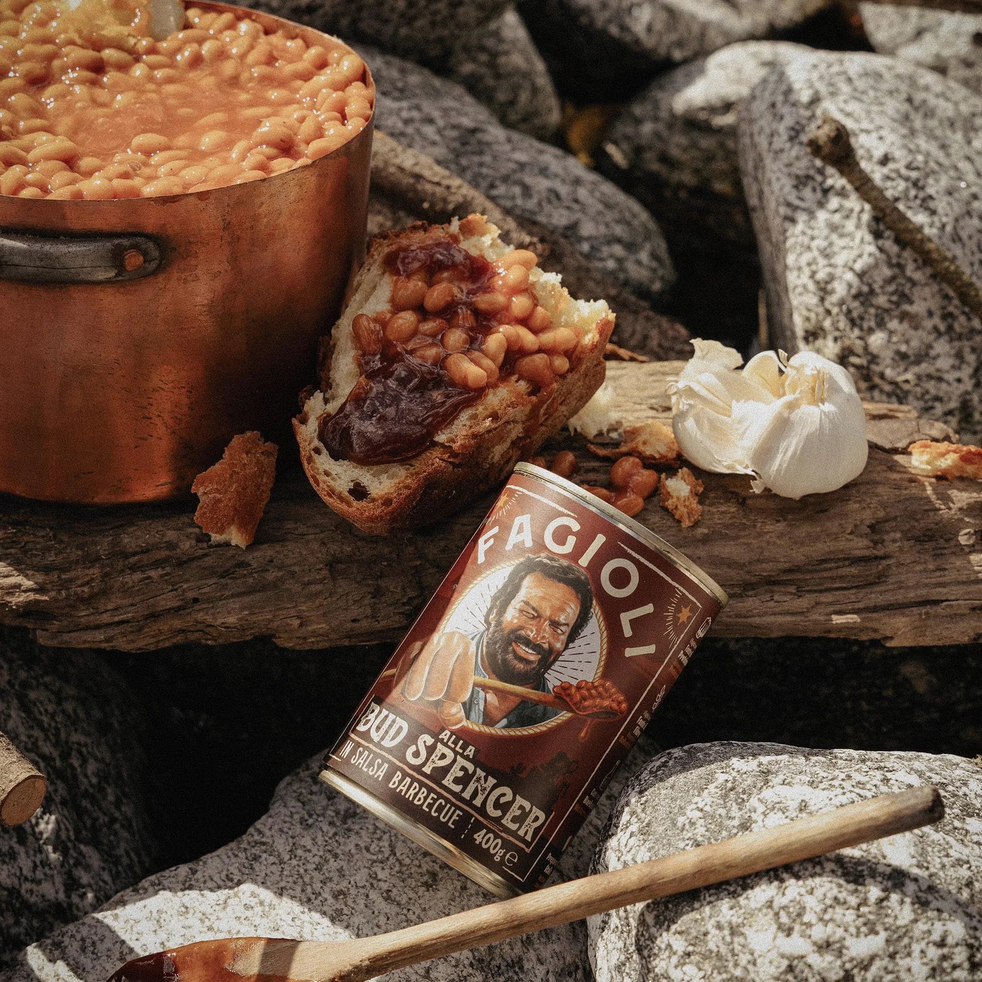 Fagioli alla Bud Spencer - In Salsa Barbecue con Fagioli Bianchi, Lattina da 400g (Pronti in 3 minuti, Senza Glutine, Vegani, Prodotti in Italia)