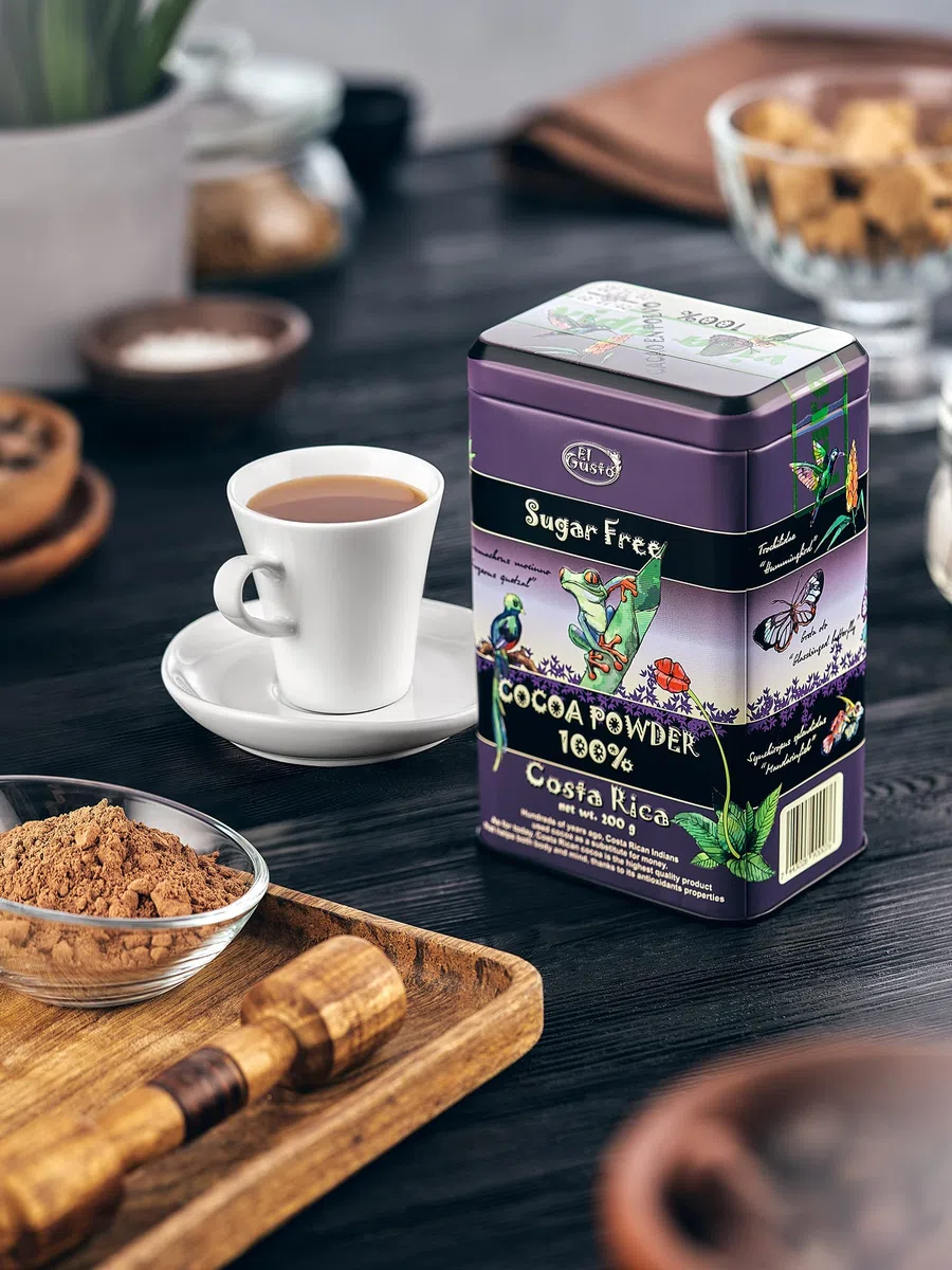 El Gusto Cacao 100% – Cacao puro in polvere Costa Rica – 100% naturale e senza zucchero aggiunto – 200 g