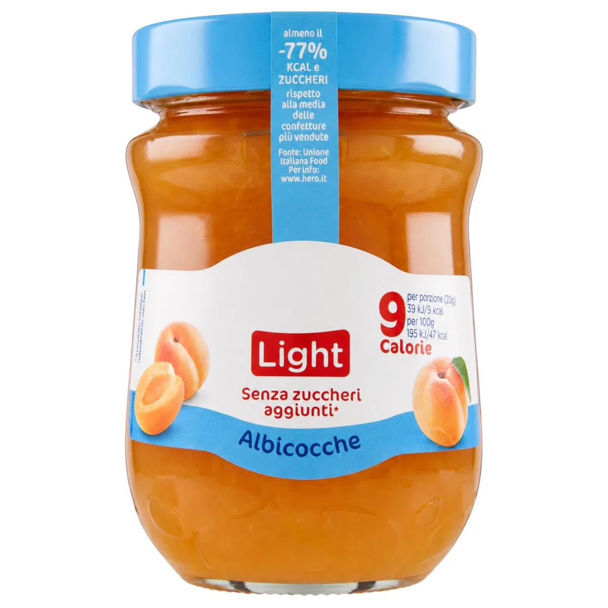Confettura Light Albicocca 280 g Senza Zuccheri Aggiunti – Marmellata Ipocalorica per Colazione e Dolci – Variazioni 4/8/12 Pezzi (8 PEZZI)