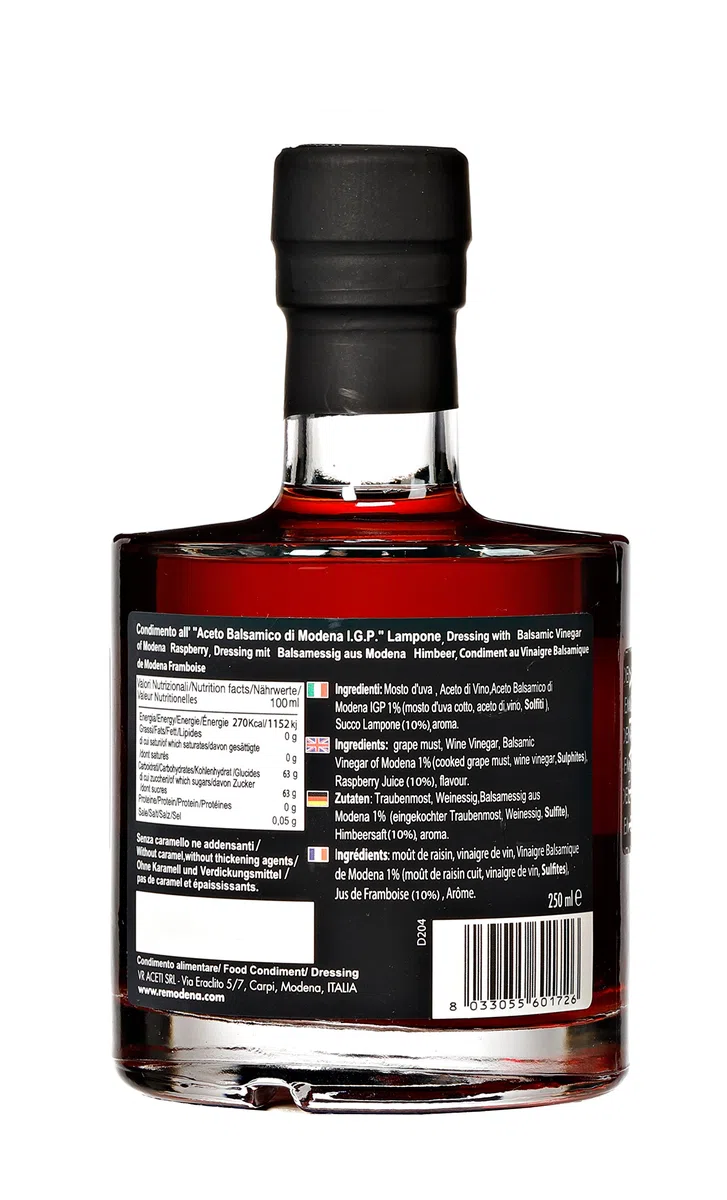 Re Modena Condimento all' "Aceto Balsamico di Modena Igp " Lampone - 3 bottiglie