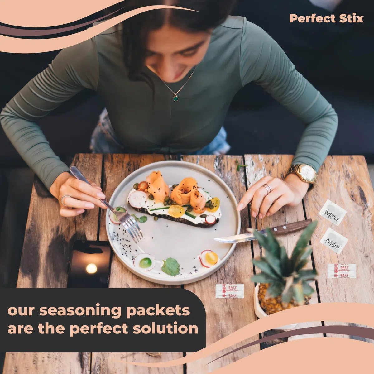 Perfect Stix - Confezione da 100 confezioni di sale e pepe (200 confezioni totali)