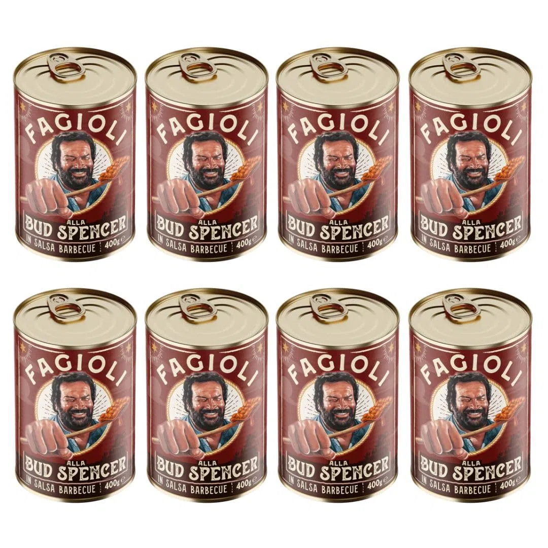 Fagioli alla Bud Spencer in salsa Barbecue - 8 lattine da 400 g - PRODOTTO ORIGINALE BUD POWER