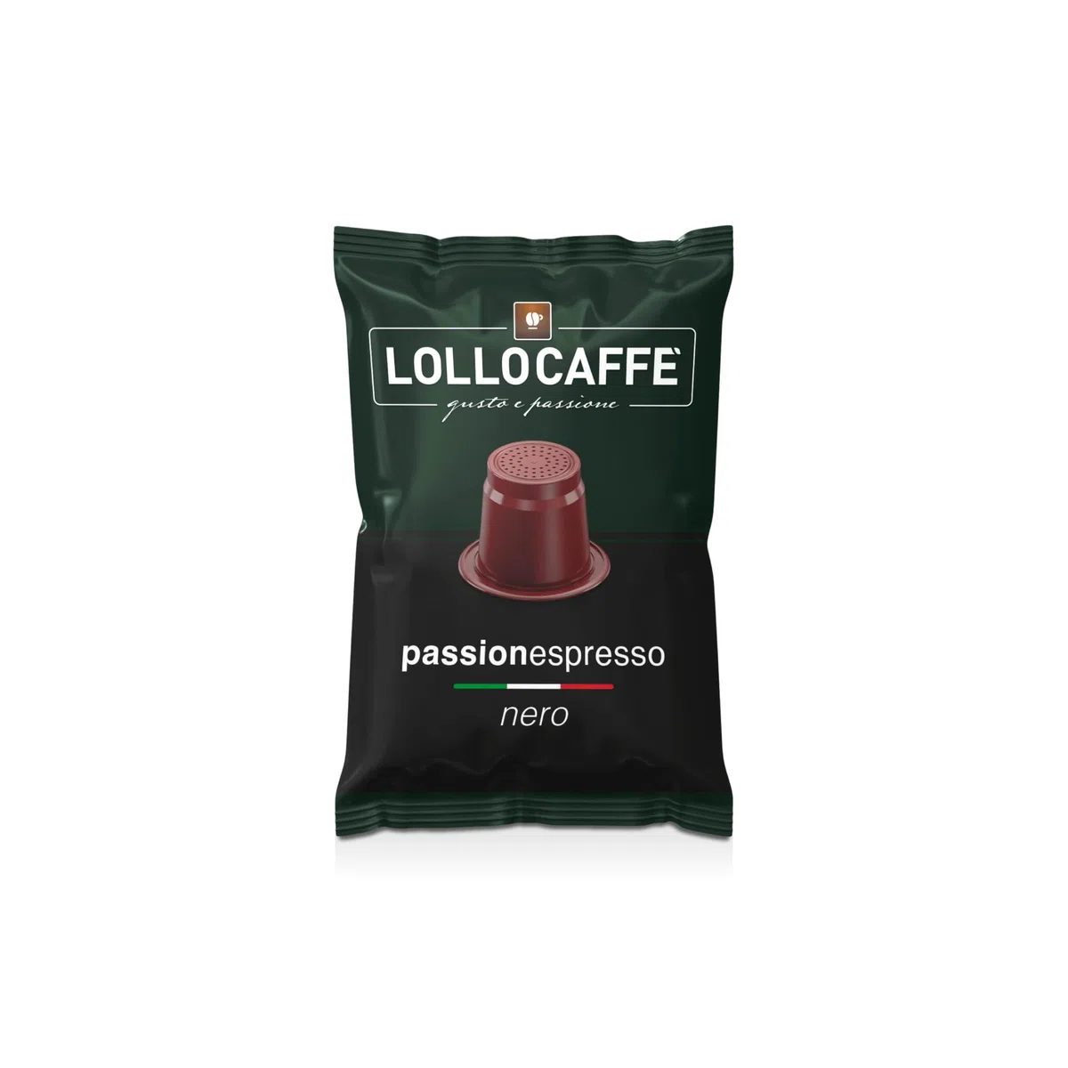 Lollo Caffè Passione Espresso, Miscela Nera - 100 Capsule - Compatibili con le Macchine ad uso domestico Nespresso*