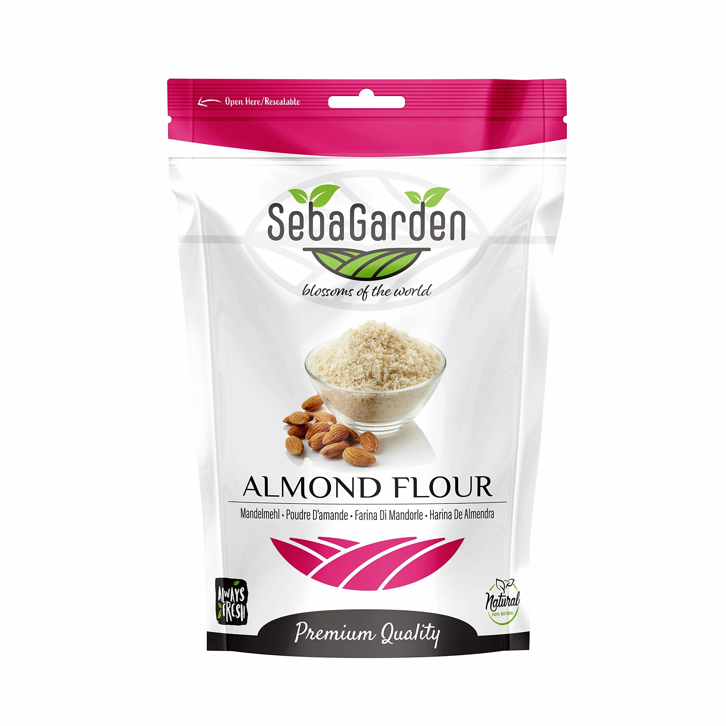 Seba Garden farina di mandorle extra fine pelata, dalla California (1 Kg)