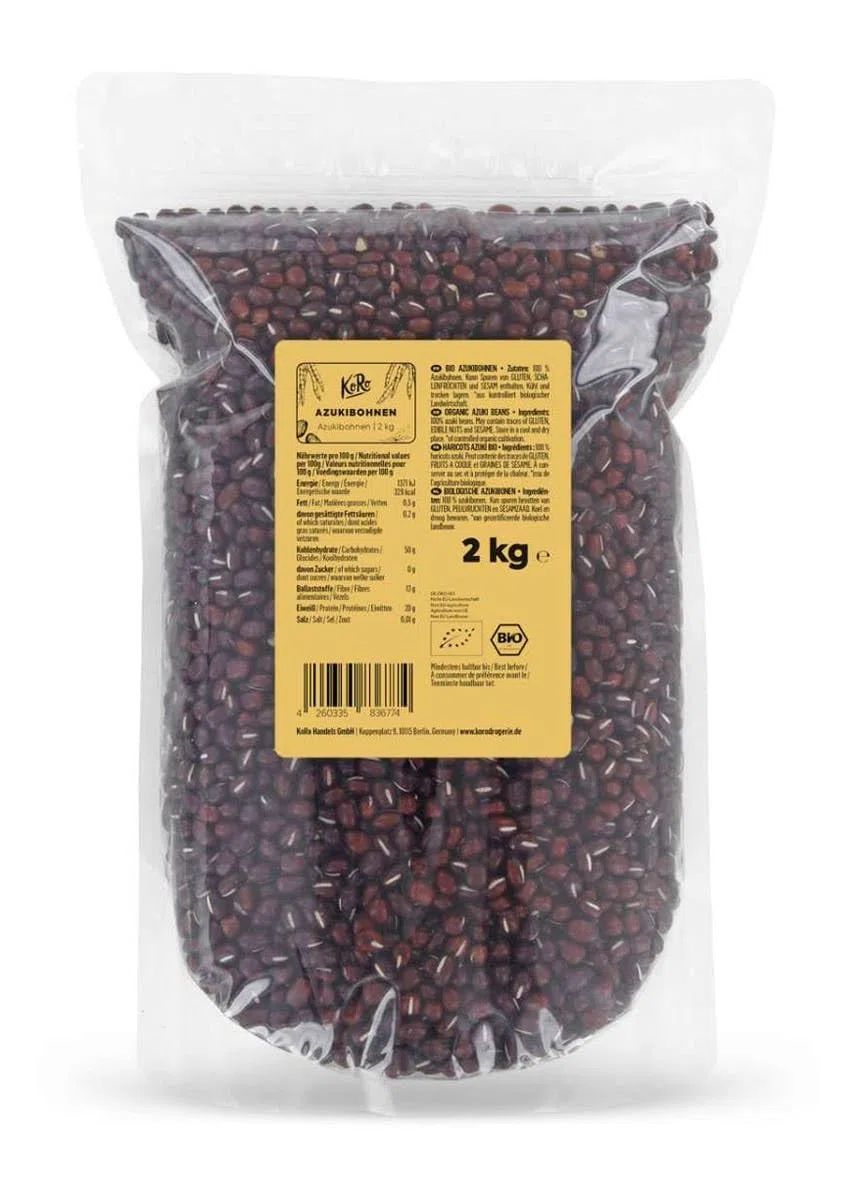 KoRo - Fagioli Azuki bio 2 kg - maxi formato - versatili e da agricoltura biologica - per zuppe, contorni e perfino dolci