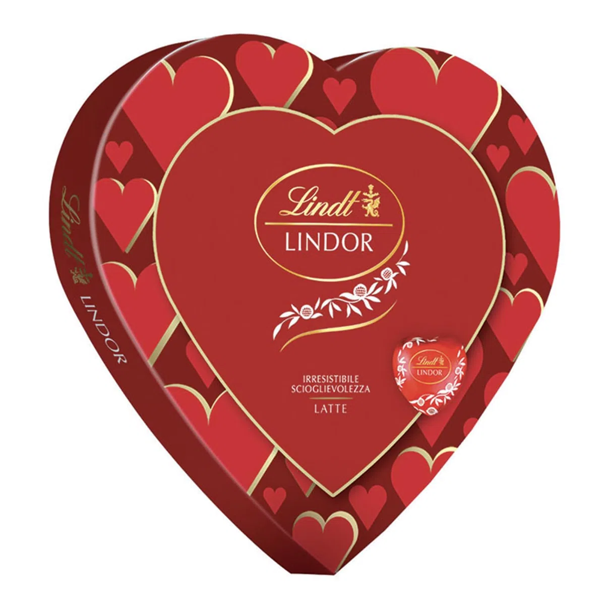 Lindt & Sprüngli San Valentino Scatola Regalo Cioccolatini Lindor a Forma di Cuore al Cioccolato al Latte, 178g