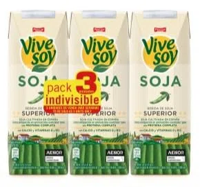 Vivesoy Bevanda di Soia Naturale, 250 ml, Confezione da 9 Brick